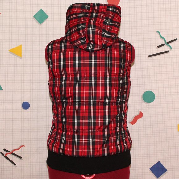 Hurley red plaid reversible sleeveless jacket - Picture 2 of 9